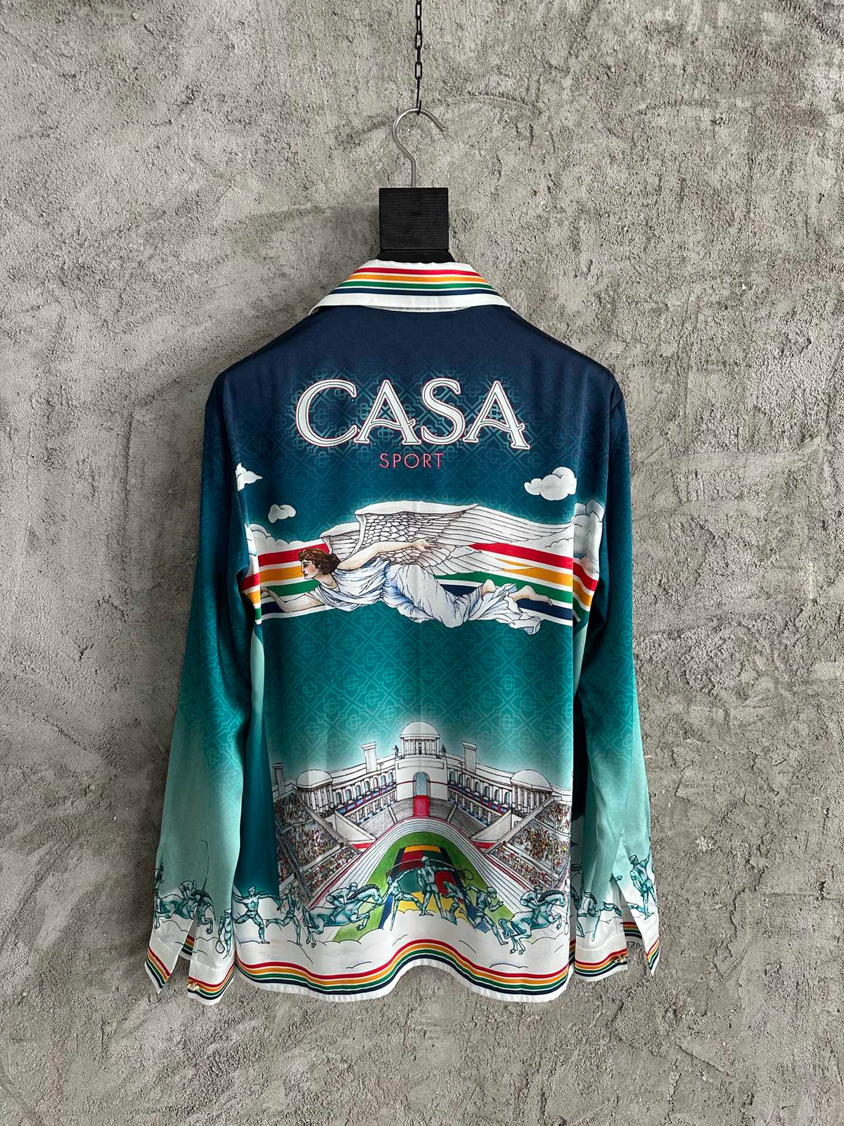 Casablanca Jacquard Silk Long-Sleeved Shirt