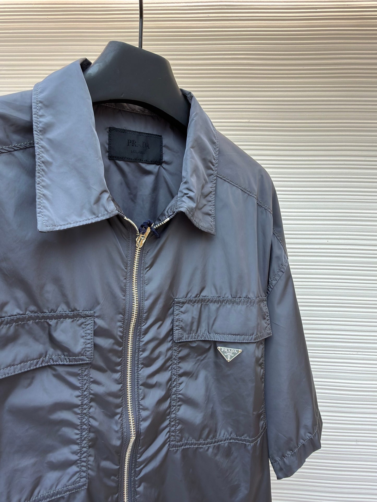 Prada Nylon Collar Shirt