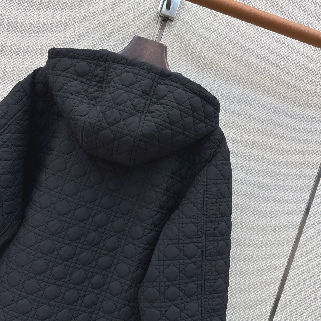 Dior Diane Wanna Get Quilted Hooded Cotton Jacket
