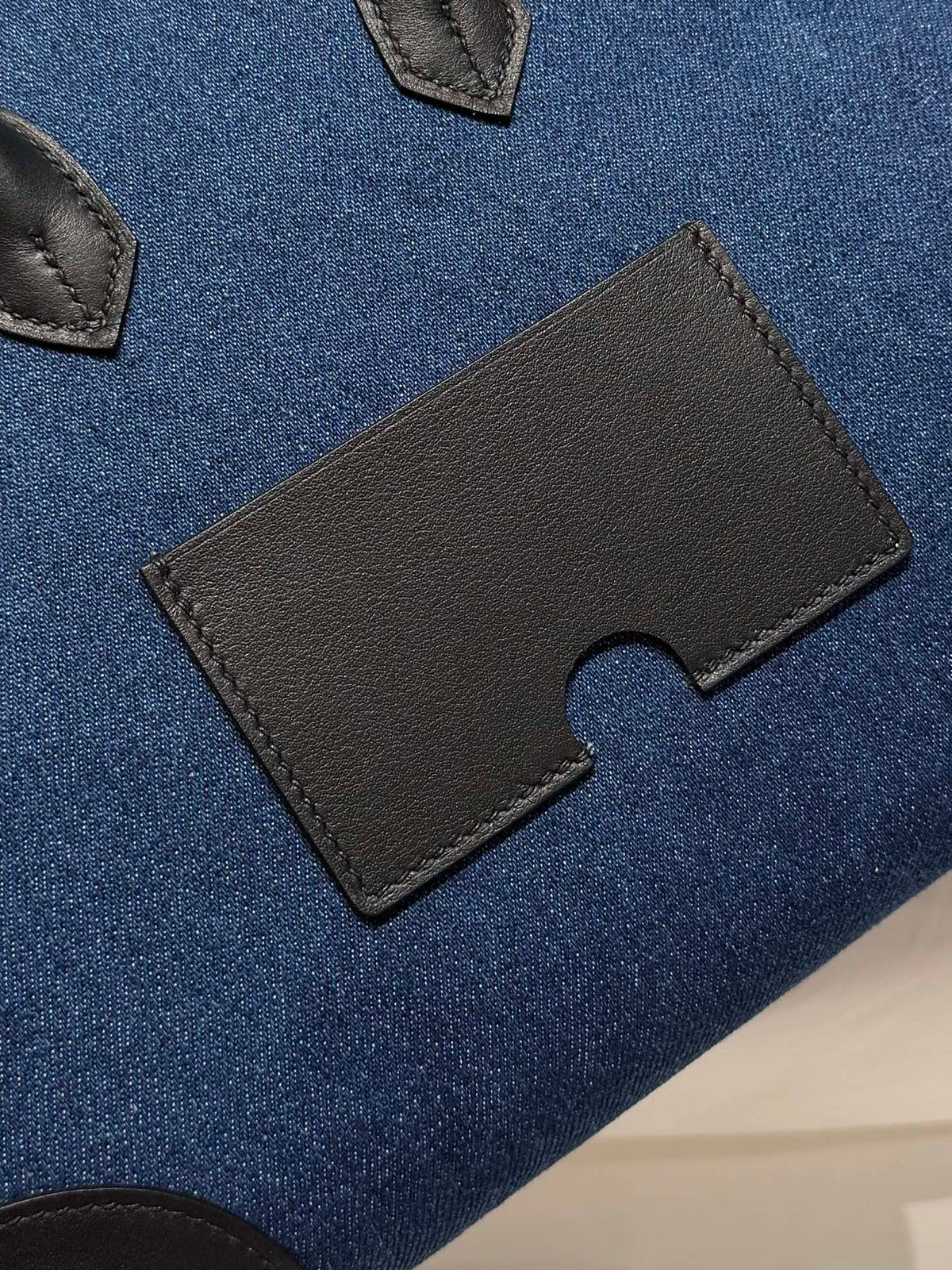 Hermes 25 Cargo Denim Handbag