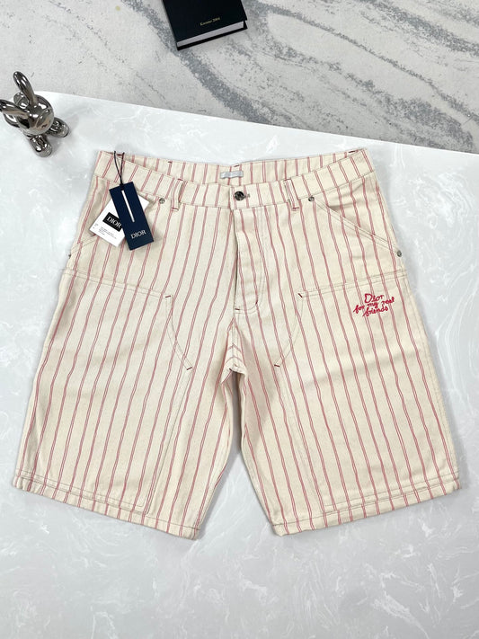 Dior Embroidered Striped Shorts