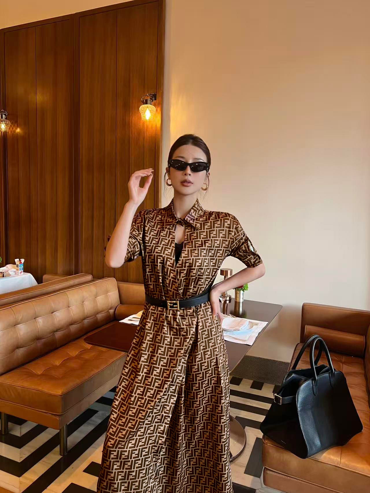 Women's Fendi Parent-Style Monogram Dress with Belt!