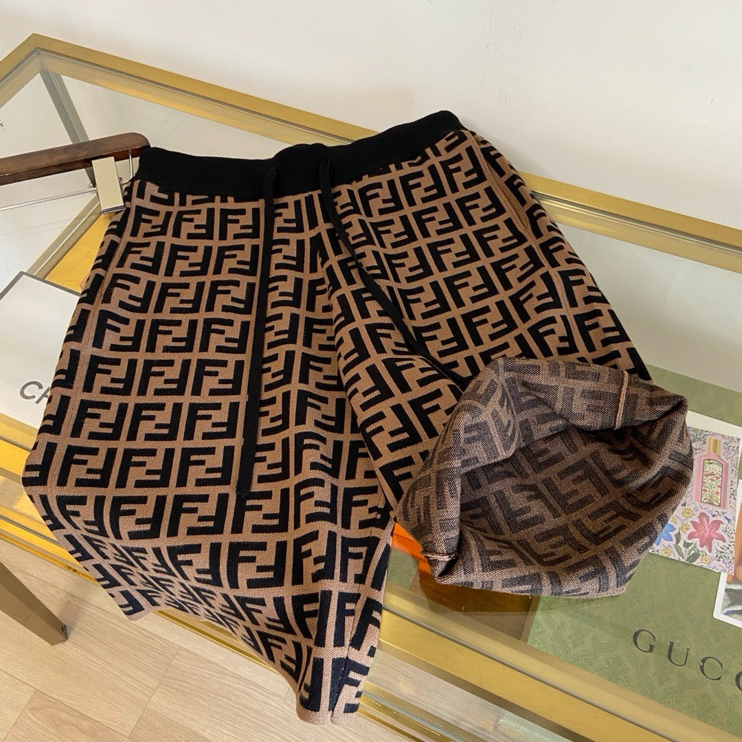 Fendi Monogram Knitted Casual Shorts