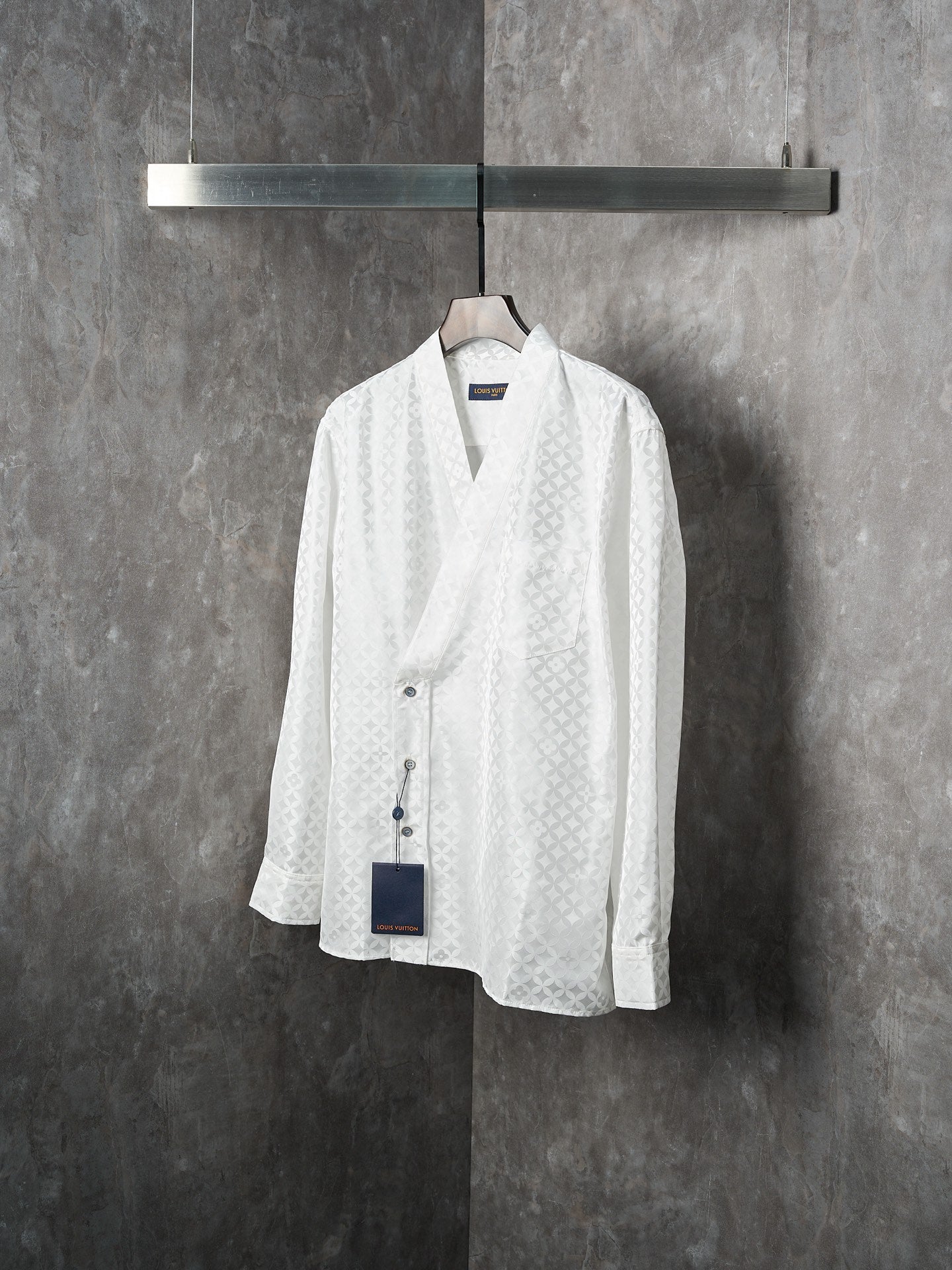 1V Nigo Collaboration Series Four-Leaf Clover Jacquard Kimono-Style Long-Sleeved Shirt