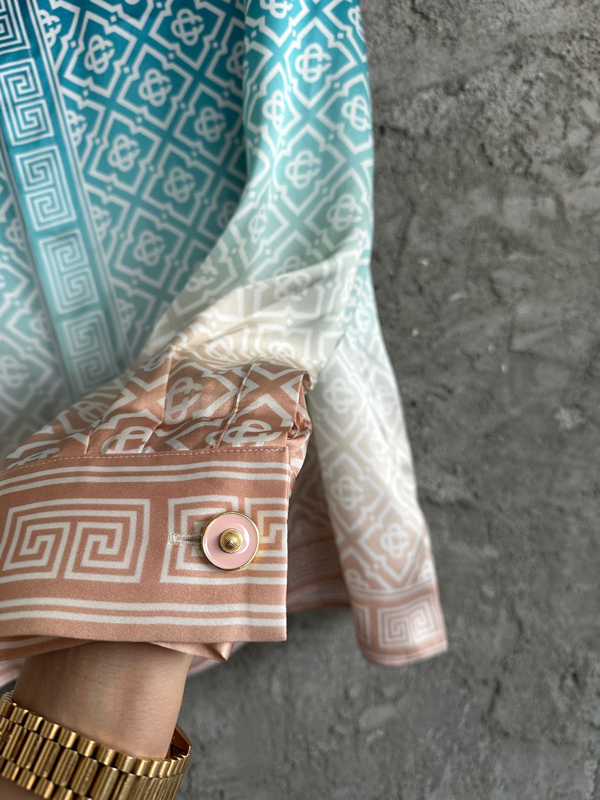 Casablanca Jacquard Silk Long-Sleeved Shirt
