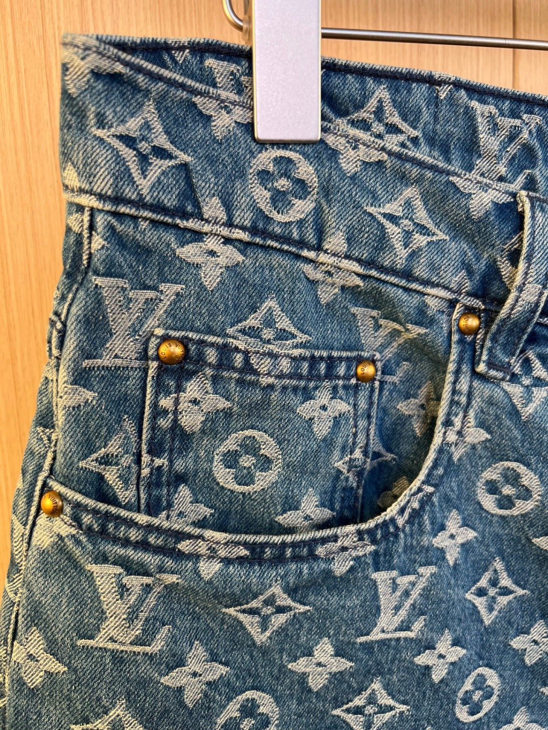 LV All-Over Denim Shorts