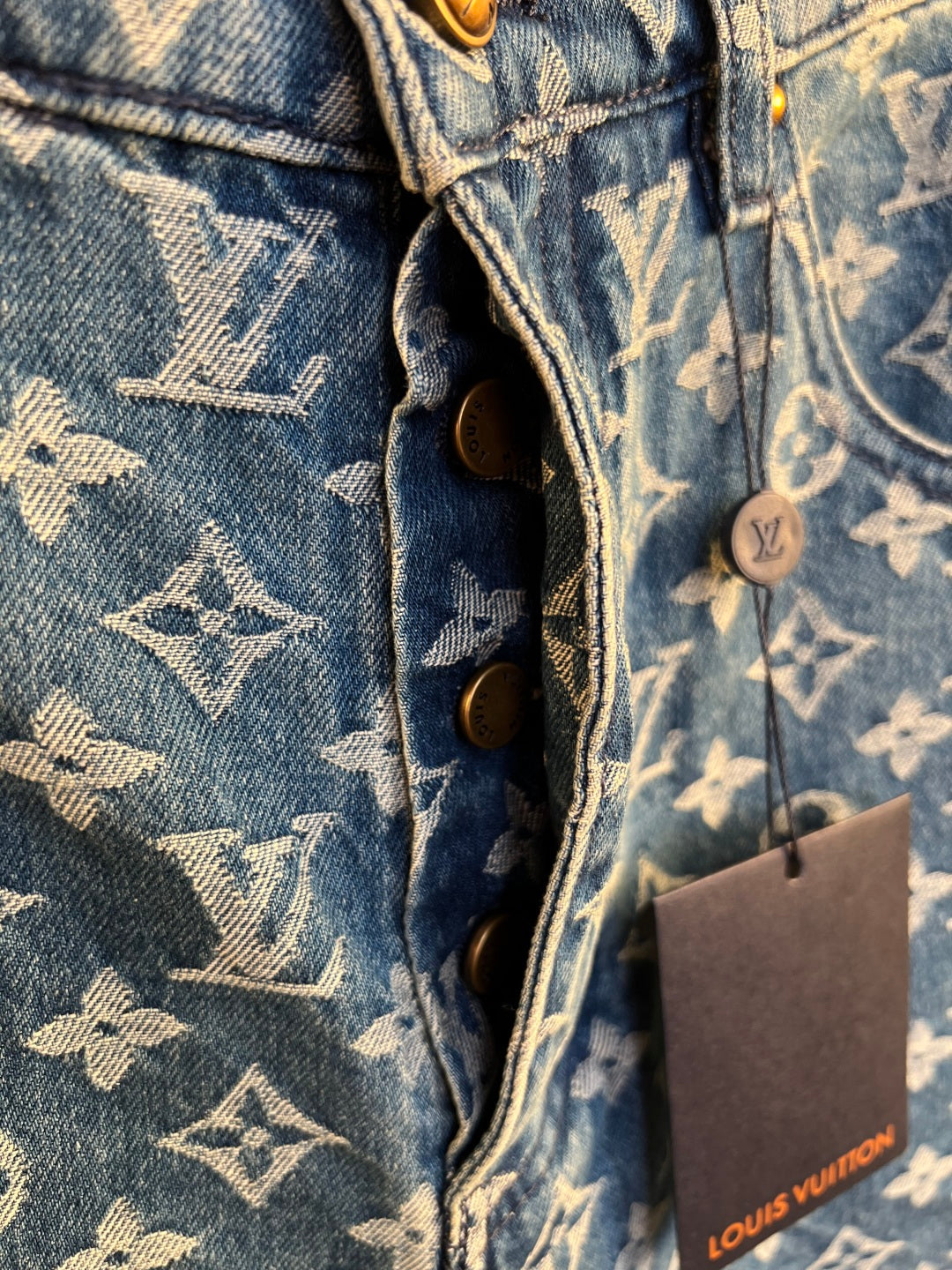 LV All-Over Denim Shorts