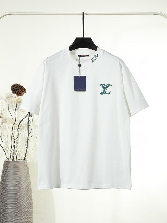 LV Embroidered Collar T-Shirt
