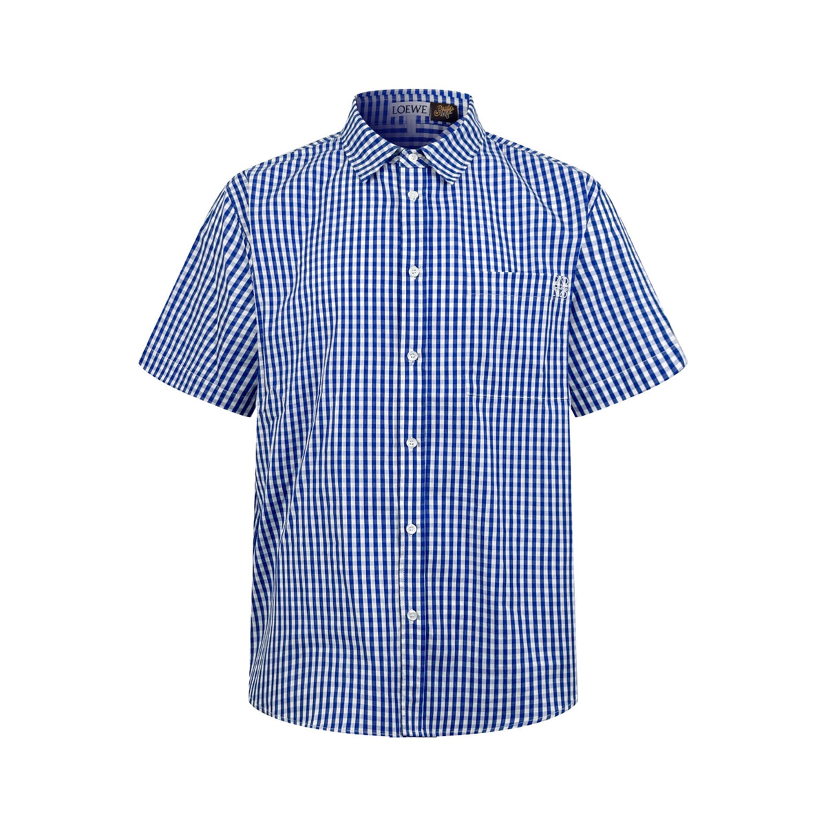 Loewe Embroidered Check Short-Sleeve Shirt
