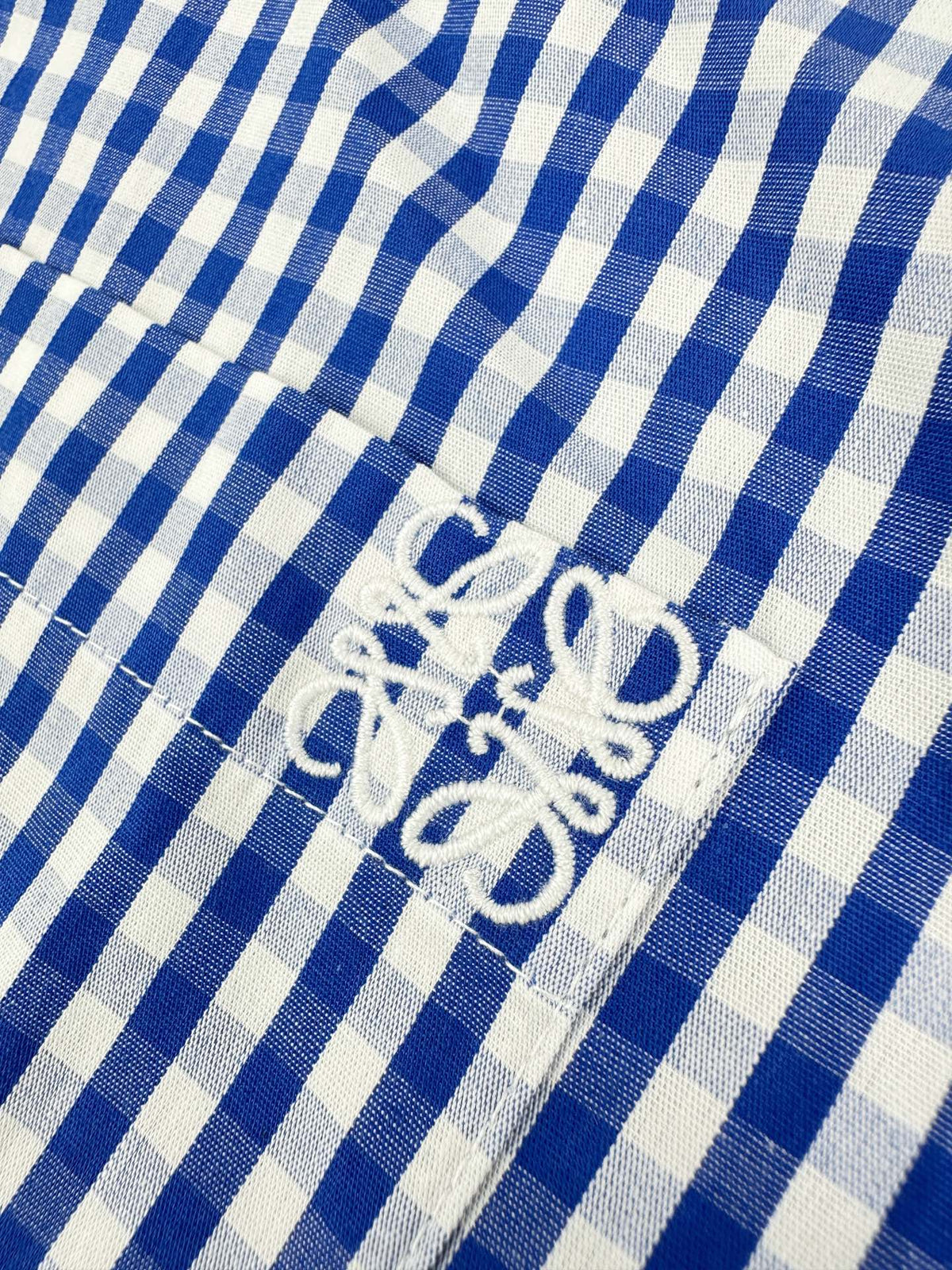 Loewe Embroidered Check Short-Sleeve Shirt
