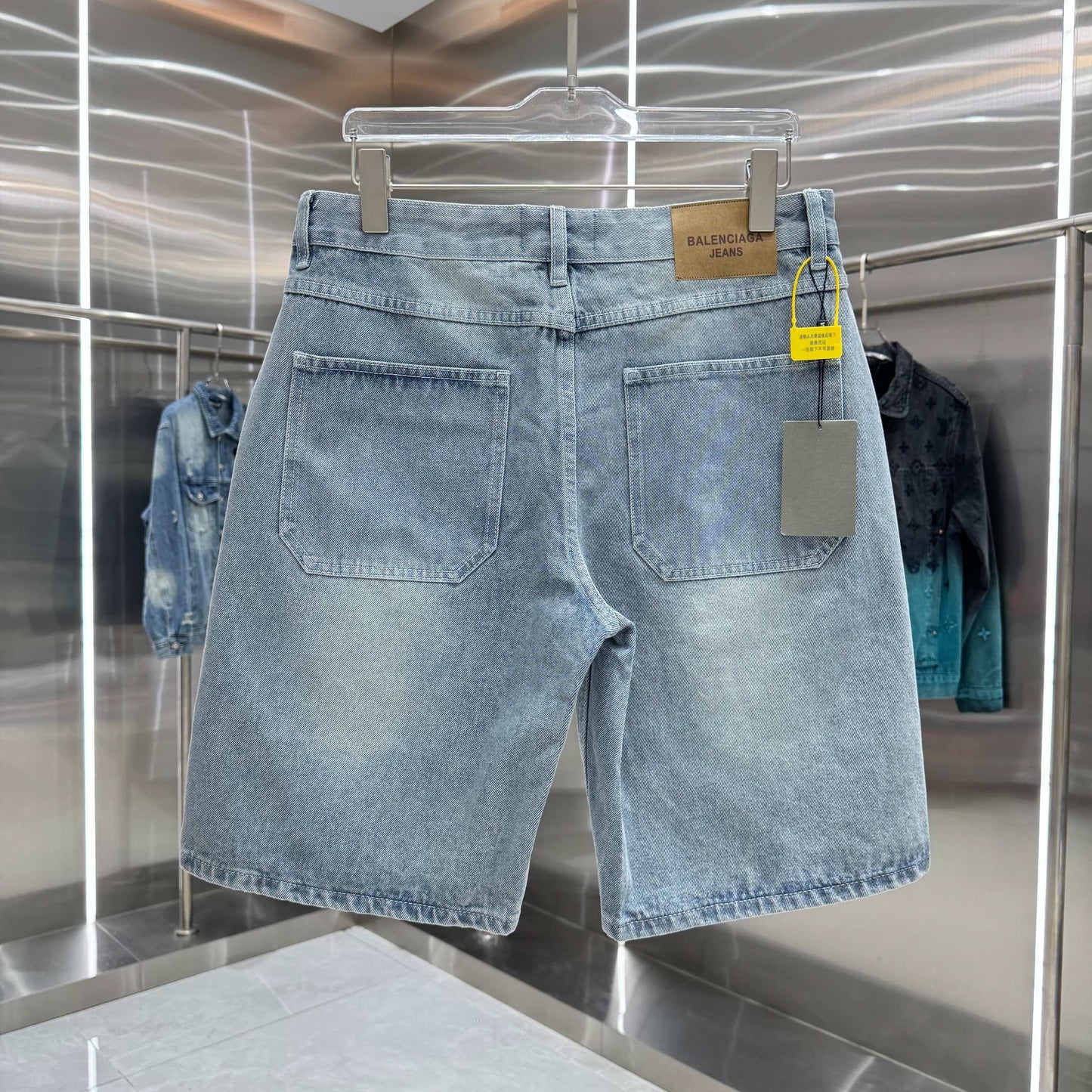 Balenciaga Embroidered Denim Shorts