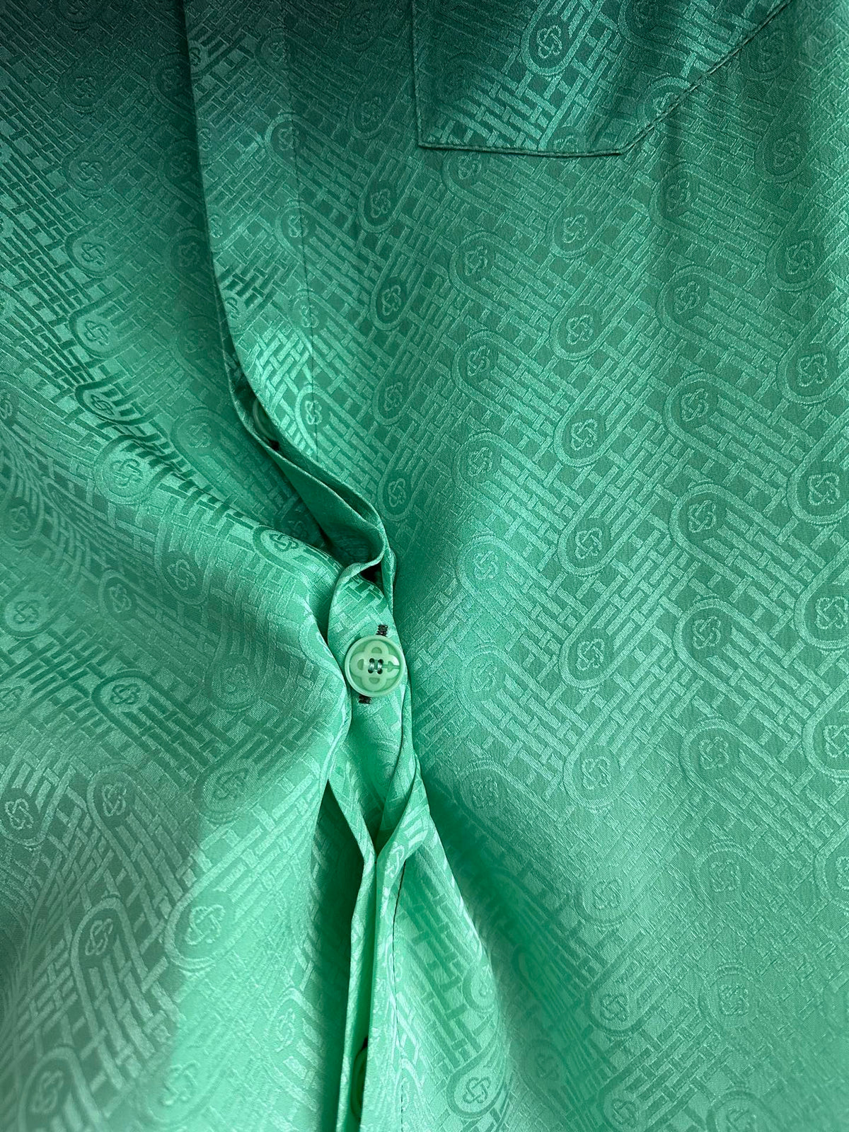 Casablanca Jacquard Silk Long-Sleeved Shirt