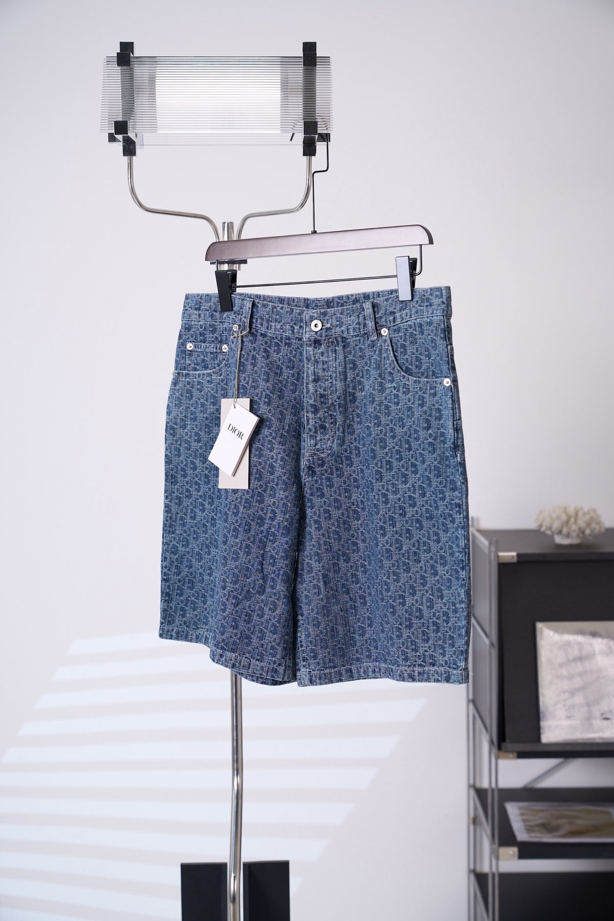 Dior Oblique Jacquard Monogram Denim Shorts