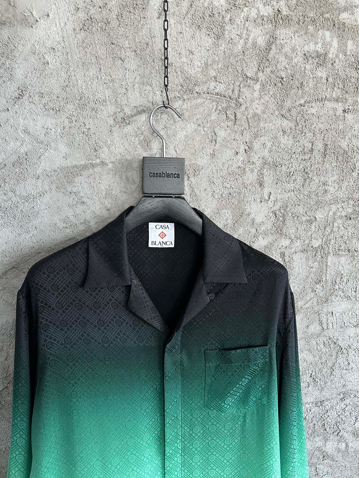 Casablanca Jacquard Silk Long-Sleeved Shirt