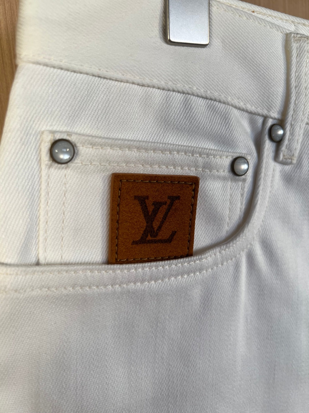 LV Embroidered Skateboard Denim Shorts