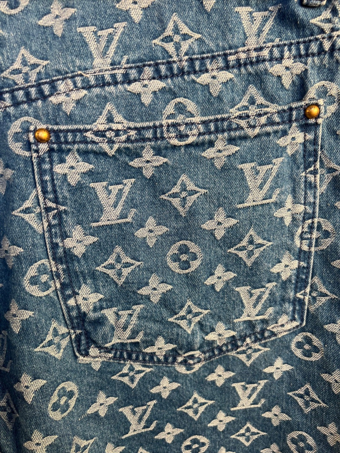 LV All-Over Denim Shorts