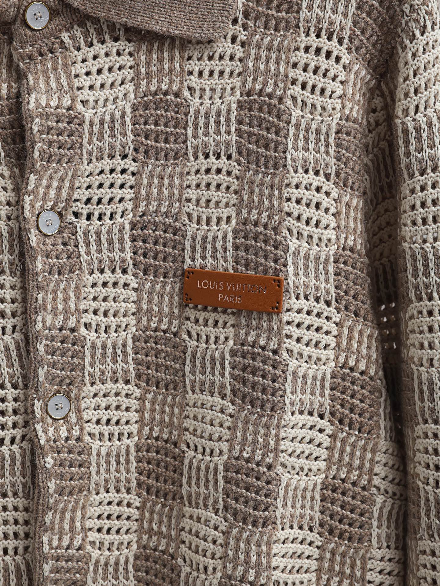 LV Tweed Jacquard Button-down Sweater