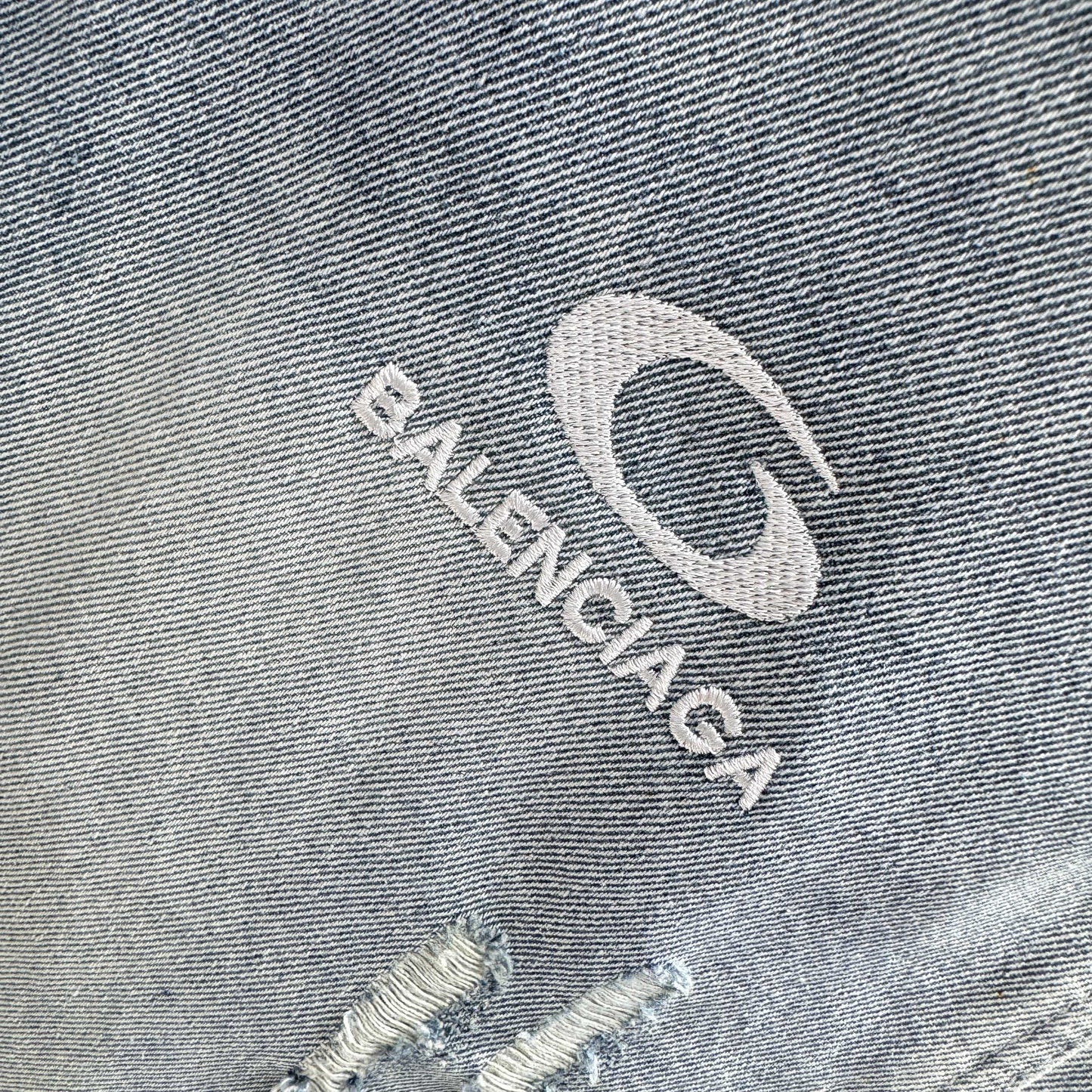 Balenciaga Embroidered Denim Shorts