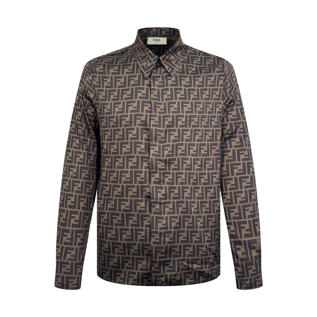 Fendi All-over FF Print Long-sleeved Shirt