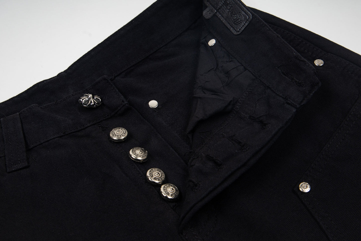 CH Logging Patchwork Leather Washed Jeans