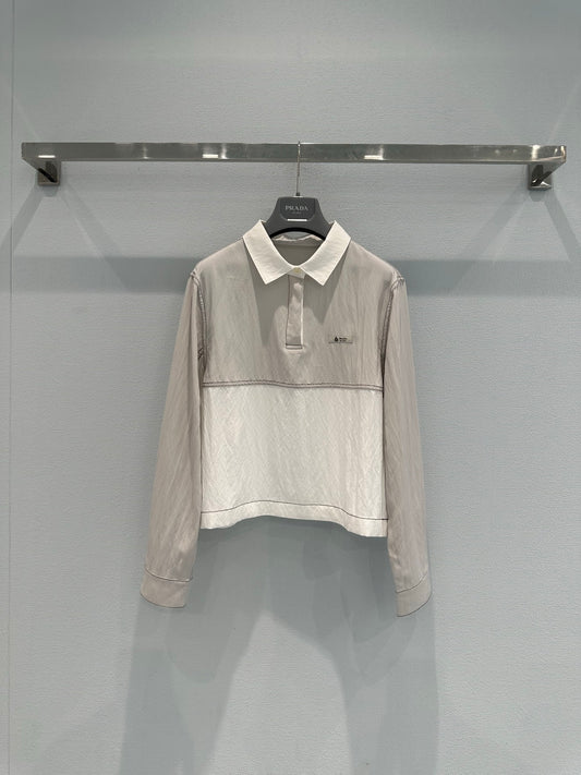 Prada Long-sleeved Linen/Cotton Top