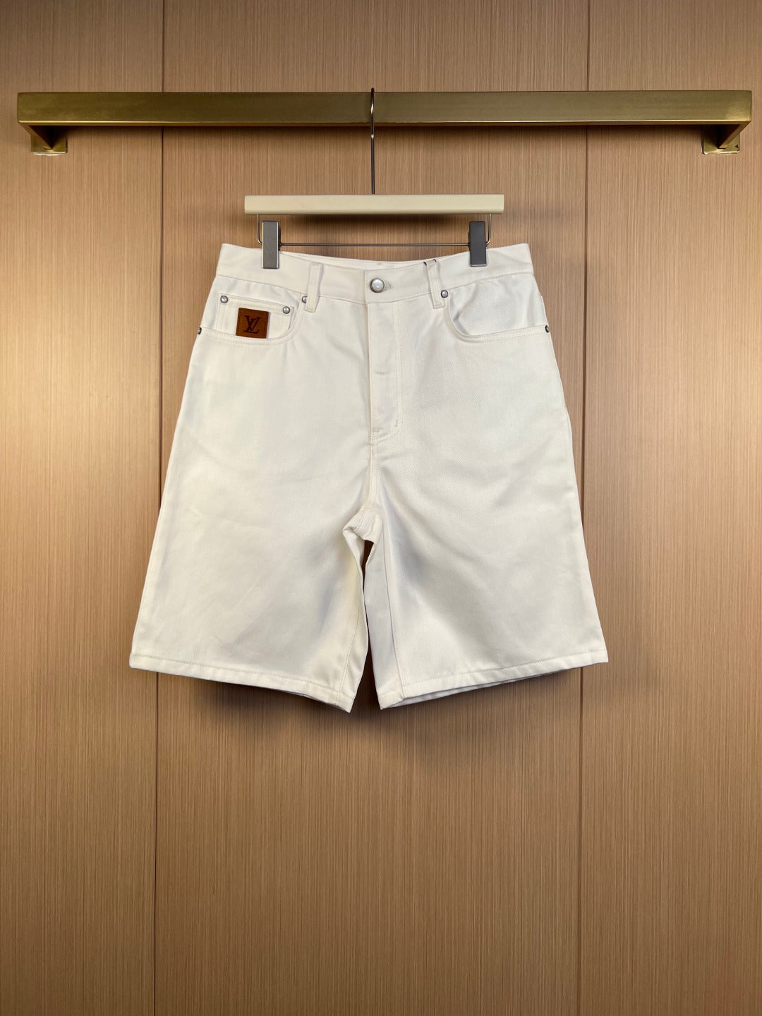 LV Embroidered Skateboard Denim Shorts
