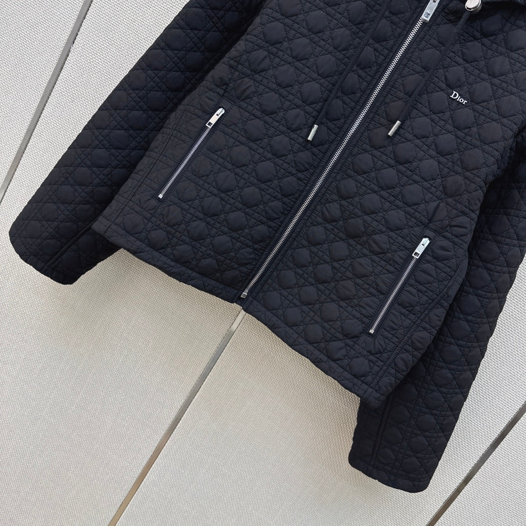 Dior Diane Wanna Get Quilted Hooded Cotton Jacket