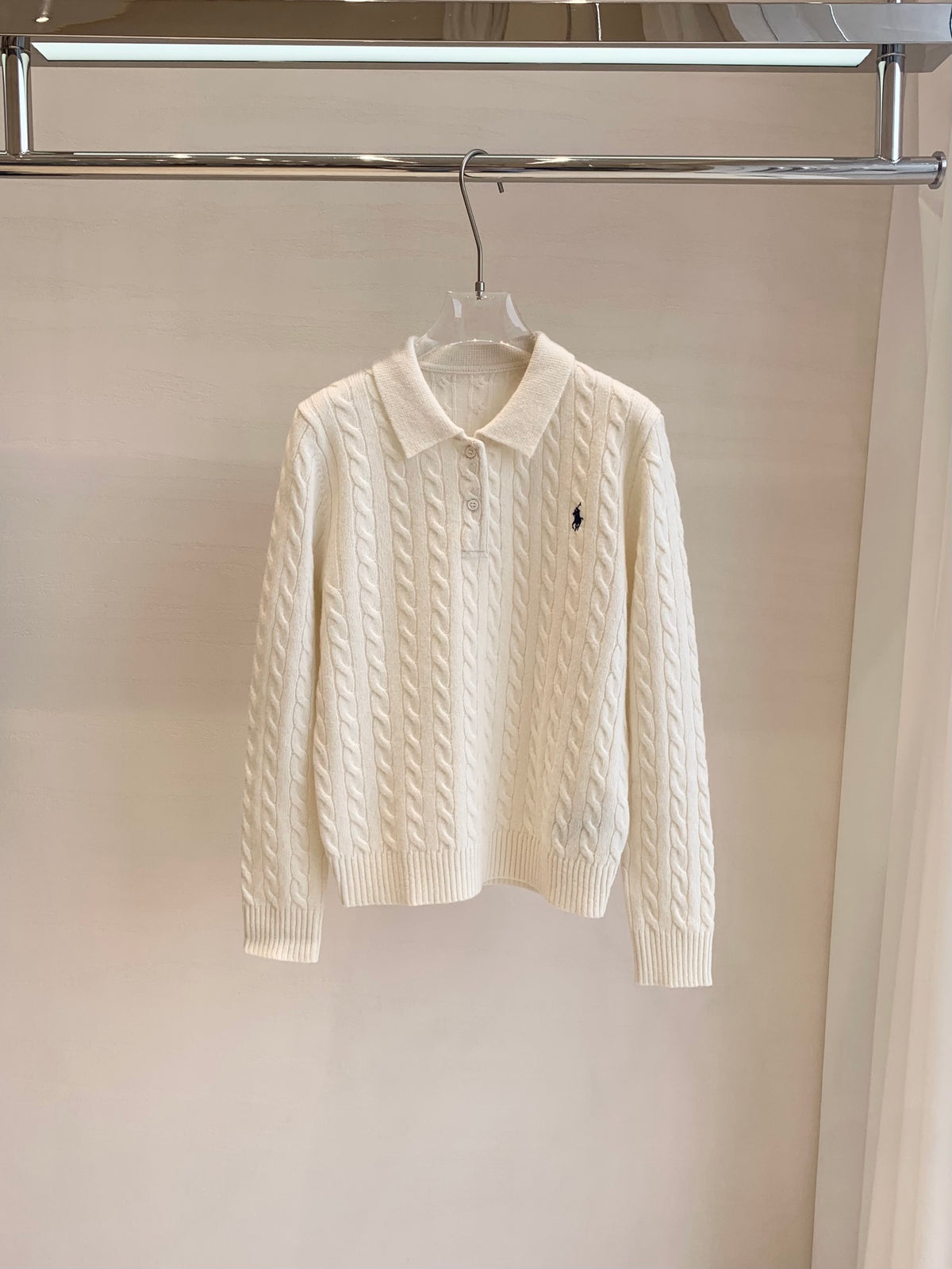 Ralph Lauren Cable Knit Sweater W Collar Women's