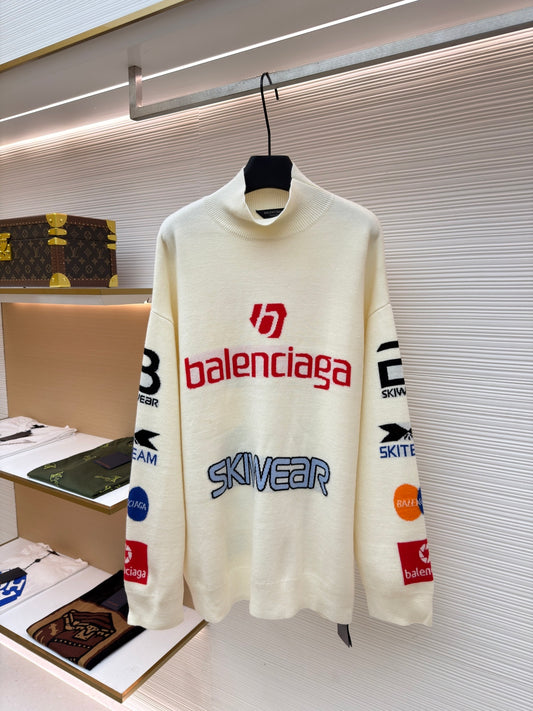 Balneciaga Ski Collection Jaquard Tuxed Sweater