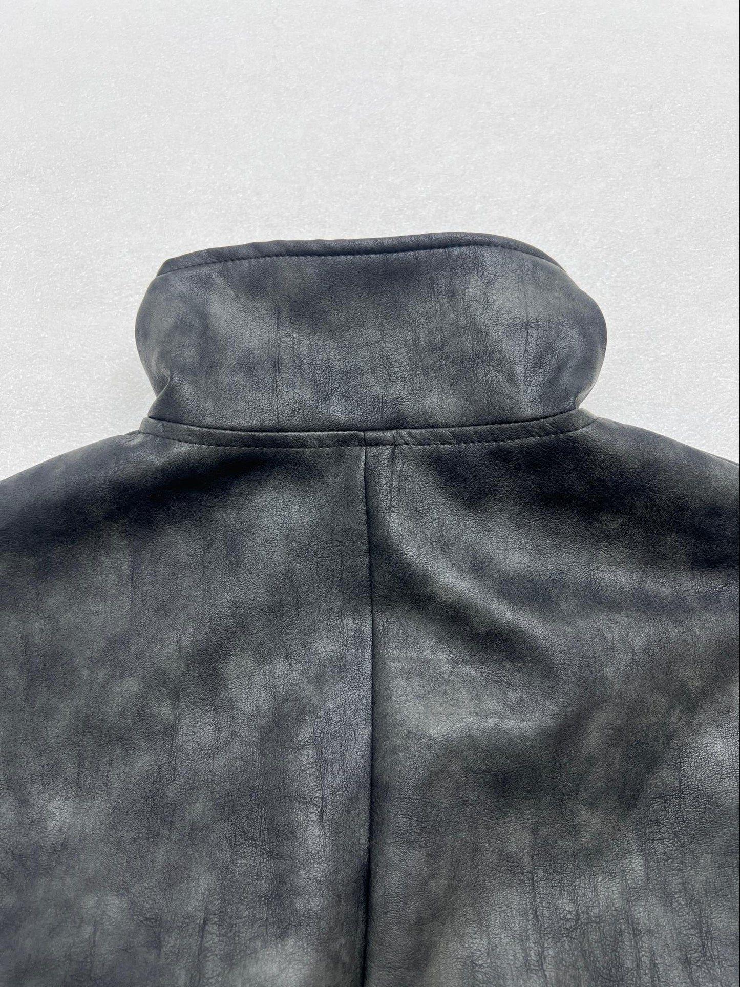 LV Print Washed Leather Jacket