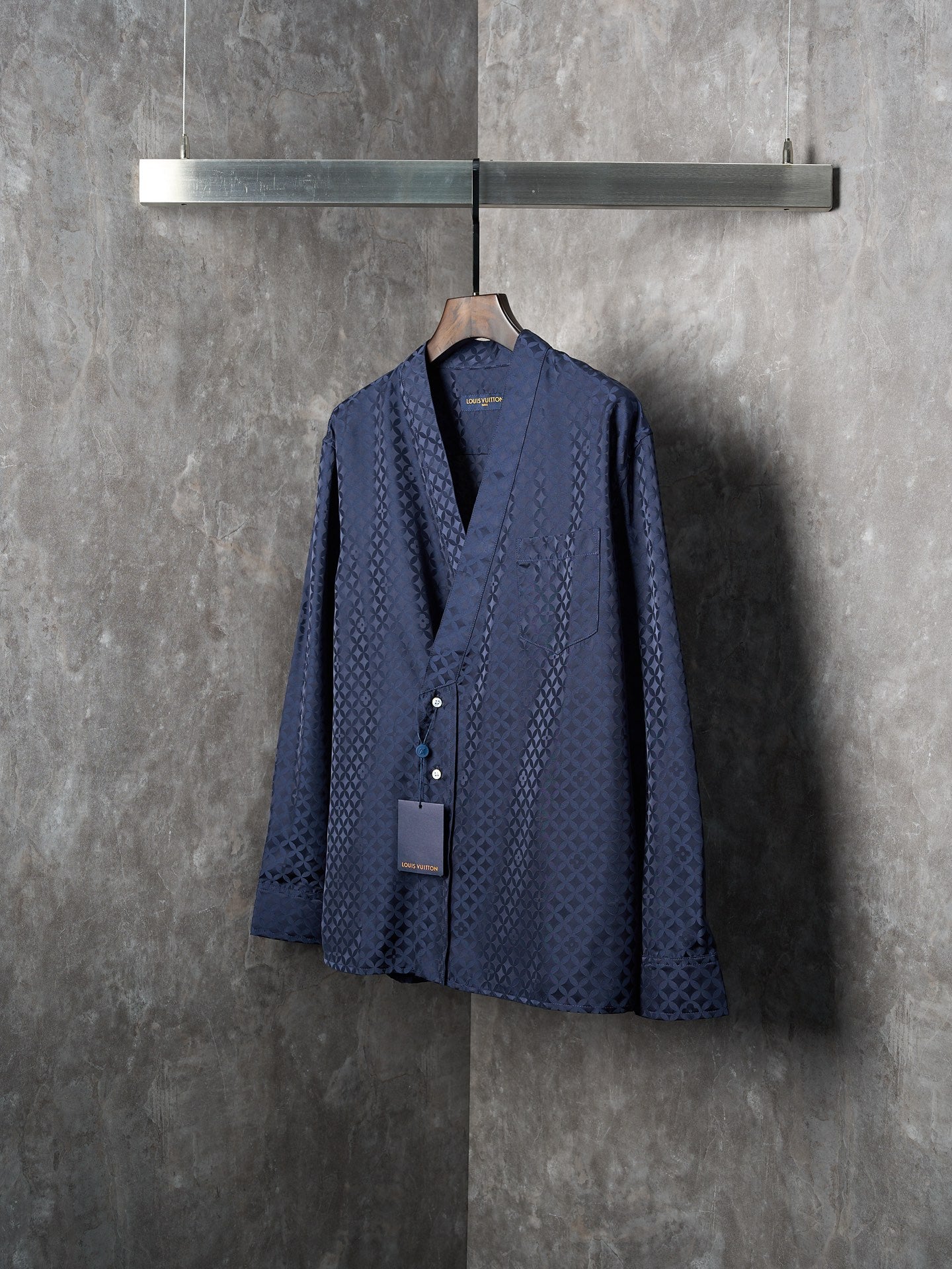 1V Nigo Collaboration Series Four-Leaf Clover Jacquard Kimono-Style Long-Sleeved Shirt