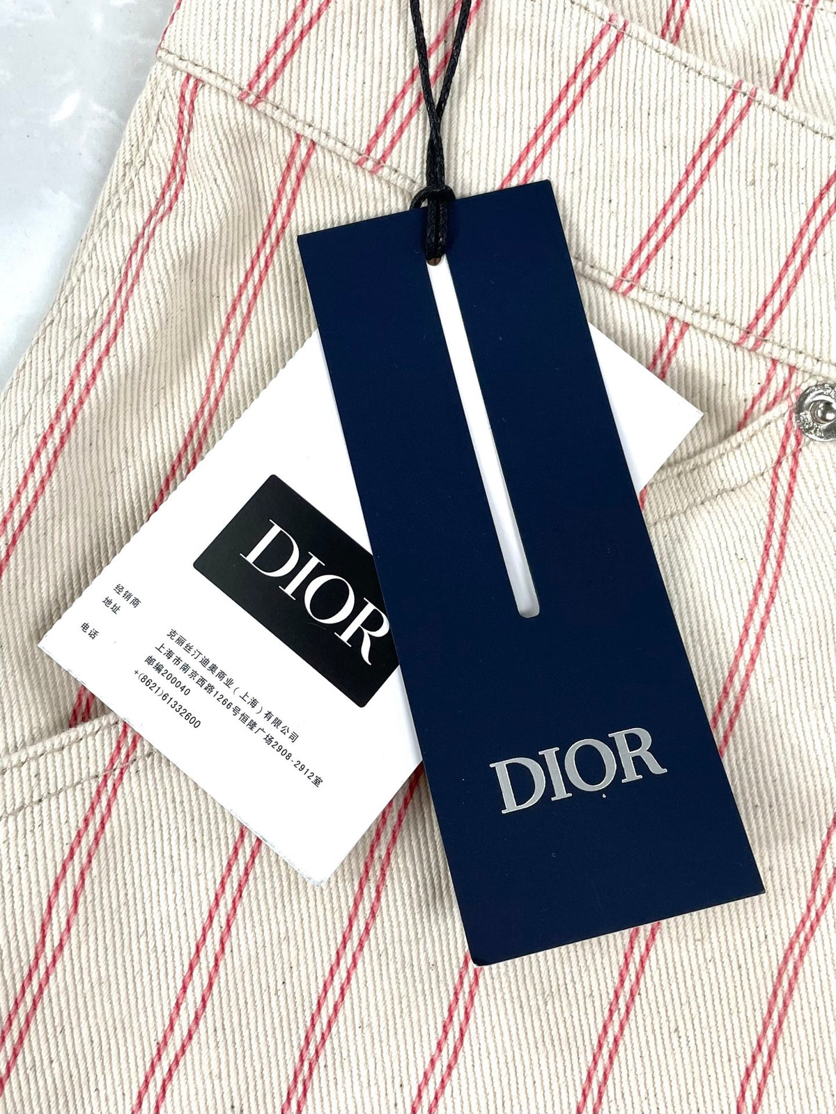 Dior Embroidered Striped Shorts