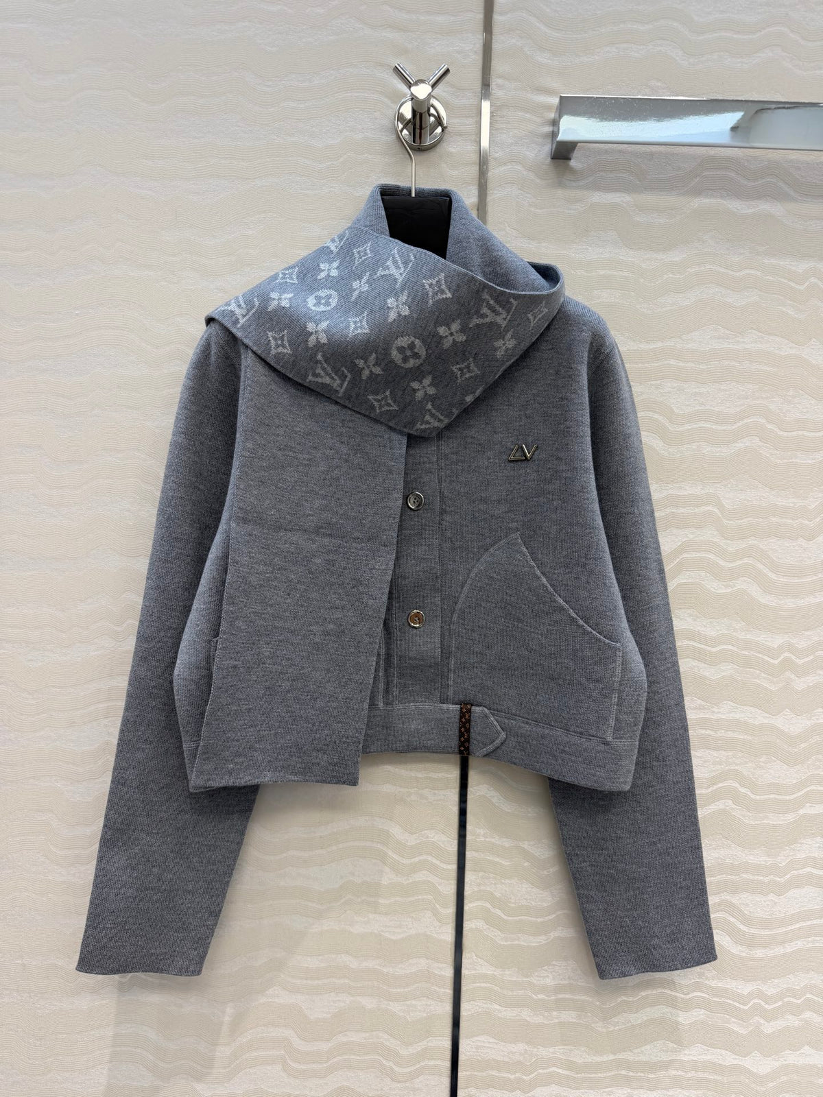 LV Monogram Inlaid Two-Tone Patterned Jacket Women's