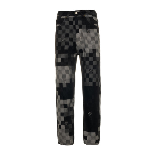 LV Pharrell Williams collaboration mosaic checkered Jeans