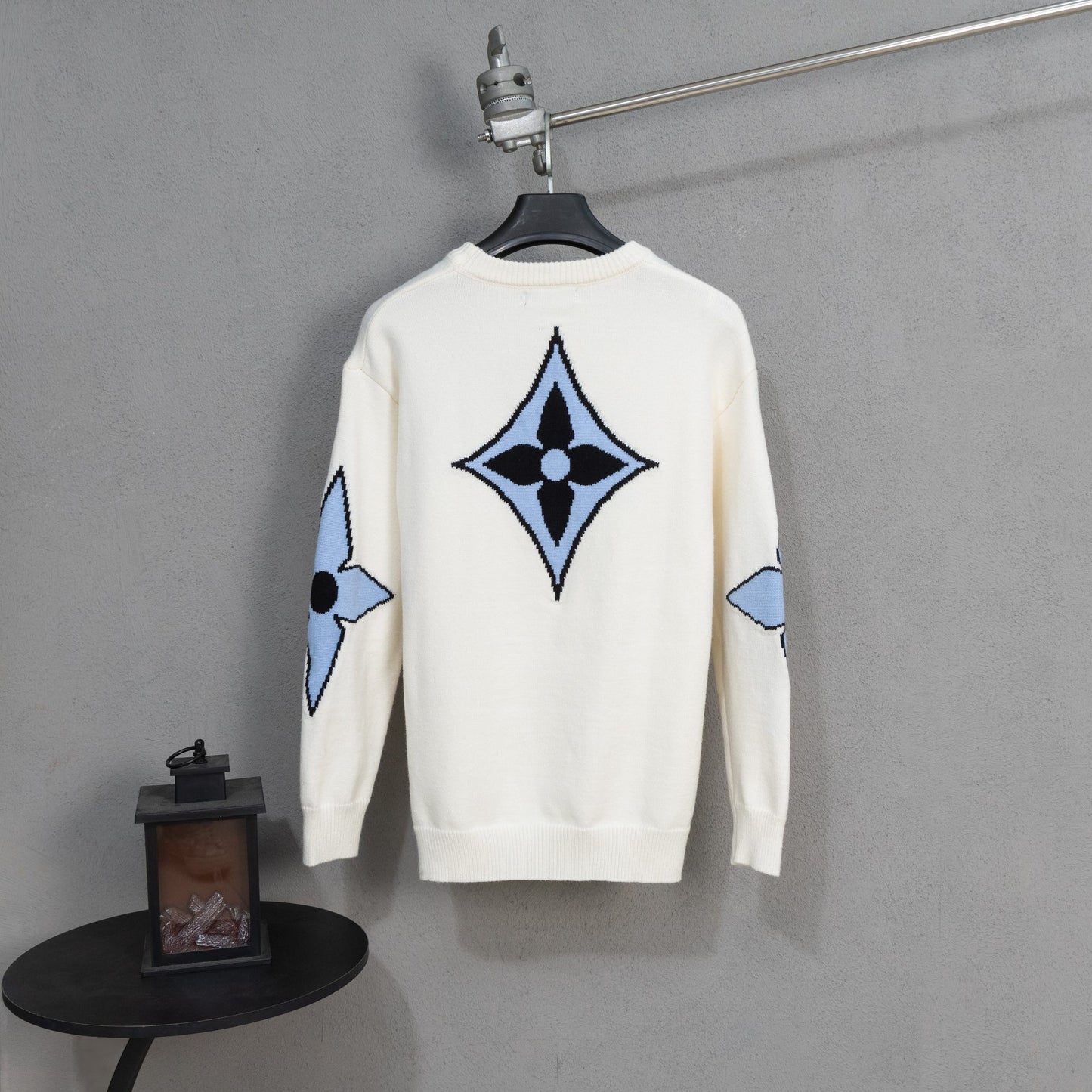 LV Jacquard Wool Knit Sweater