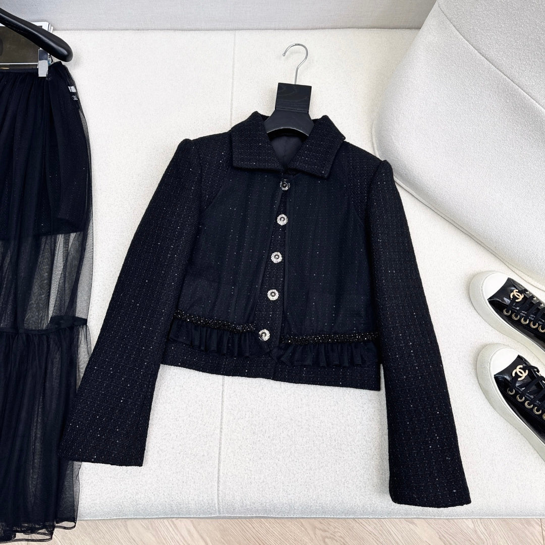 Chanel Woven Collared Coat