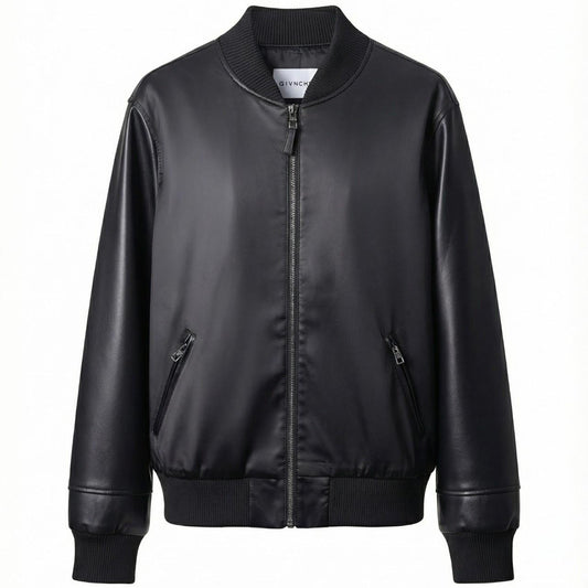 Genuine Black Bomber Leather Jacket